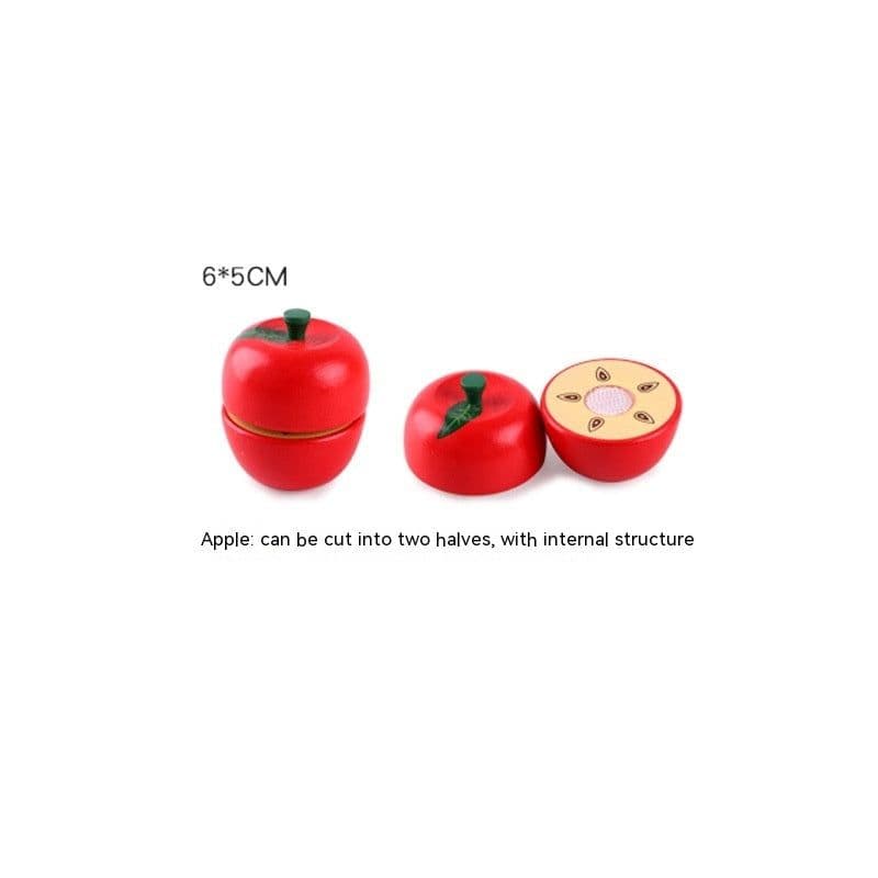 image-Wooden Vegetable Magnetic Children's Play House Cut Fruit Toys