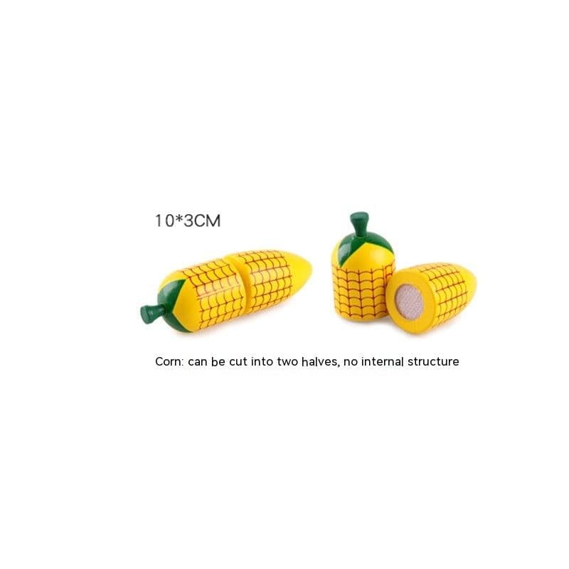 image-Wooden Vegetable Magnetic Children's Play House Cut Fruit Toys