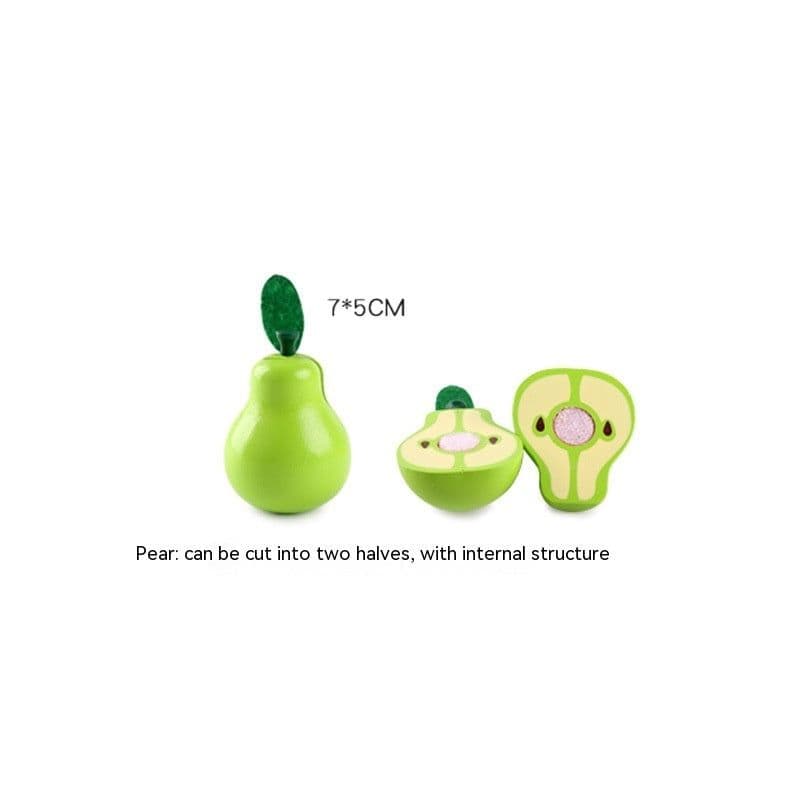 image-Wooden Vegetable Magnetic Children's Play House Cut Fruit Toys