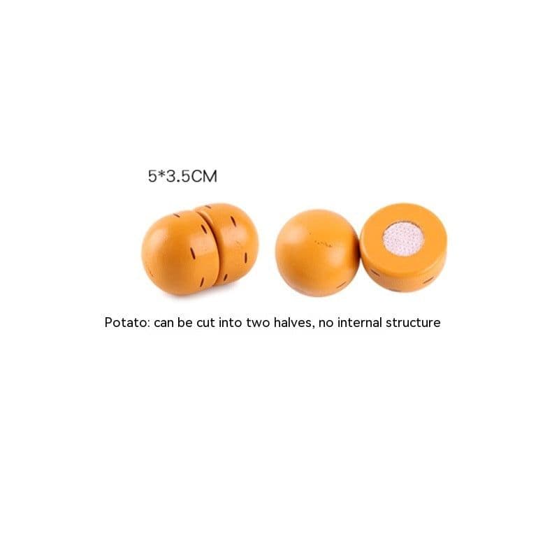 image-Wooden Vegetable Magnetic Children's Play House Cut Fruit Toys