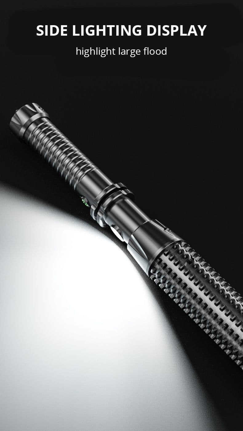 image-Self-Defense Wolf Tooth Stick Outdoor USB Rechargeable Car Led Security Patrol Broken Window Power Flashlight