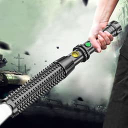 image-Self-Defense Wolf Tooth Stick Outdoor USB Rechargeable Car Led Security Patrol Broken Window Power Flashlight