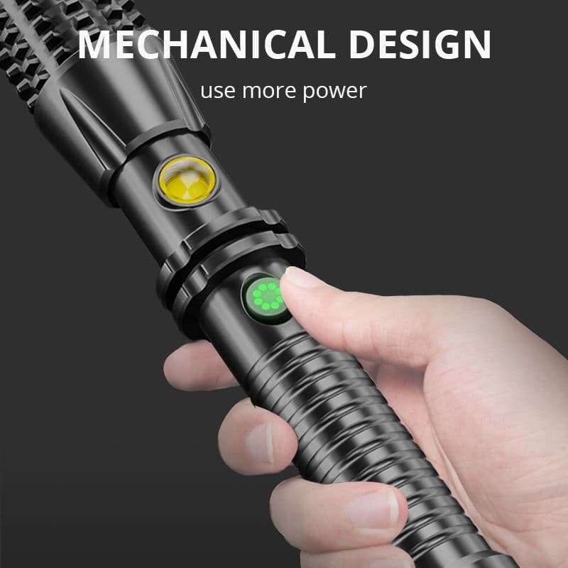 image-Self-Defense Wolf Tooth Stick Outdoor USB Rechargeable Car Led Security Patrol Broken Window Power Flashlight