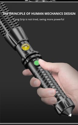image-Self-Defense Wolf Tooth Stick Outdoor USB Rechargeable Car Led Security Patrol Broken Window Power Flashlight