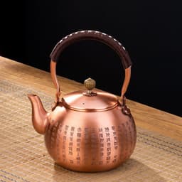 image-Copper Pot Tea Kettle Handmade Pure Copper Kettle Electric Ceramic Stove Side Handle Pot Pitcher Health Tea Set Copper Teapot