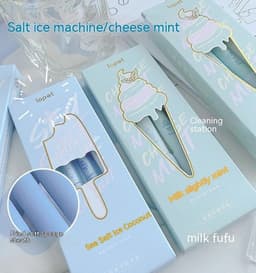 image-Learning Office Ice Cream Sponge Press Neutral Pen Double Headed Fluorescent
