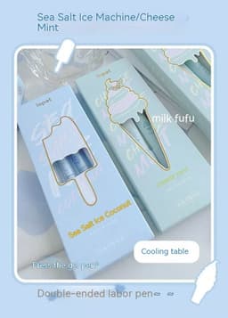 image-Learning Office Ice Cream Sponge Press Neutral Pen Double Headed Fluorescent