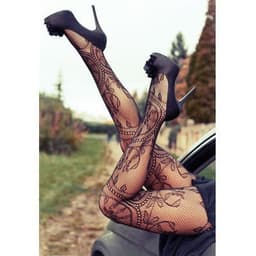 image-Yuan Retro Hollow Net Socks Large Medium And Small Mesh Panty-hose Totem Tornado Stockings
