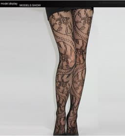 image-Yuan Retro Hollow Net Socks Large Medium And Small Mesh Panty-hose Totem Tornado Stockings