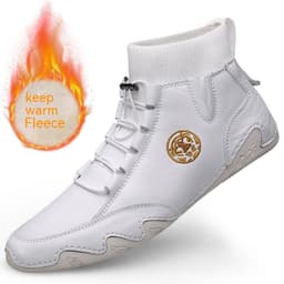 image-Real Leather With Fleece Lining Mid-top Wool Socks Mouth Octopus Leather Boots
