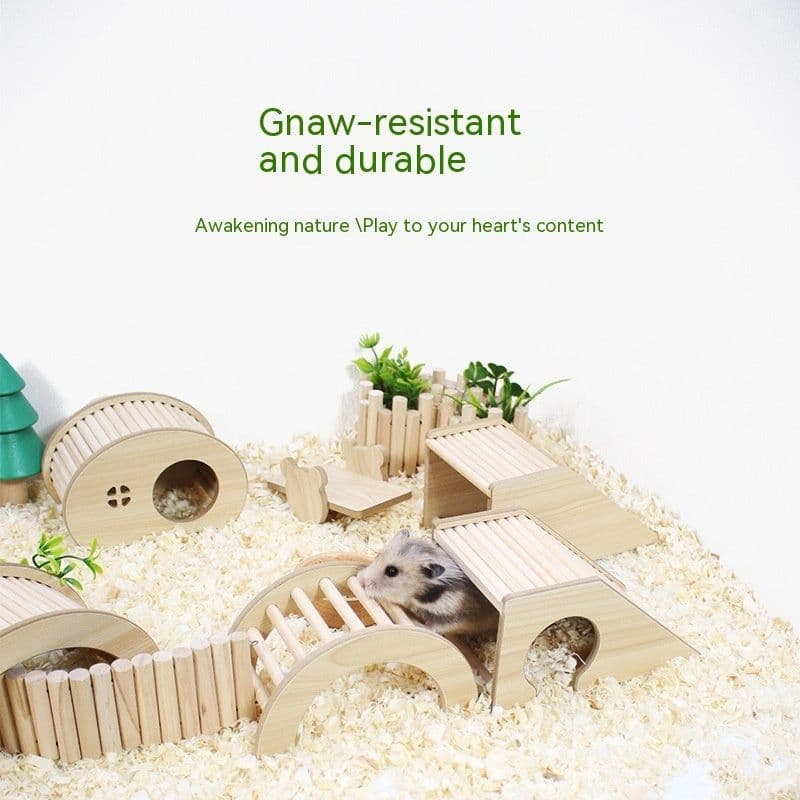 image-Hamster Landscaping Fence Ladder Arch Bridge Toy Decoration