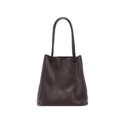 image-Soft Leather Bucket Bag Female Genuine Leather Crossbody