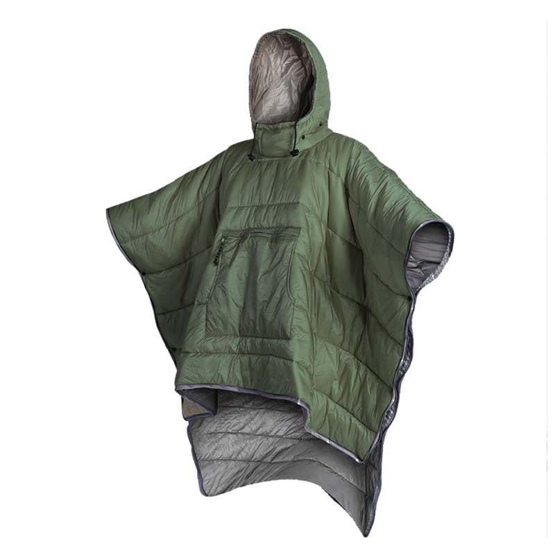 image-Outdoor Cloak Sleeping Bag Camping Wearable Cold-proof Warm Cape Shawl Blanket