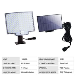 image-Garden Lamp 106led Solar Wall Lamp