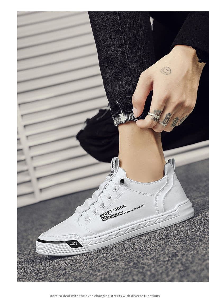image-Men's Canvas Shoes Breathable Sneakers Sports Leisure Cloth Shoes