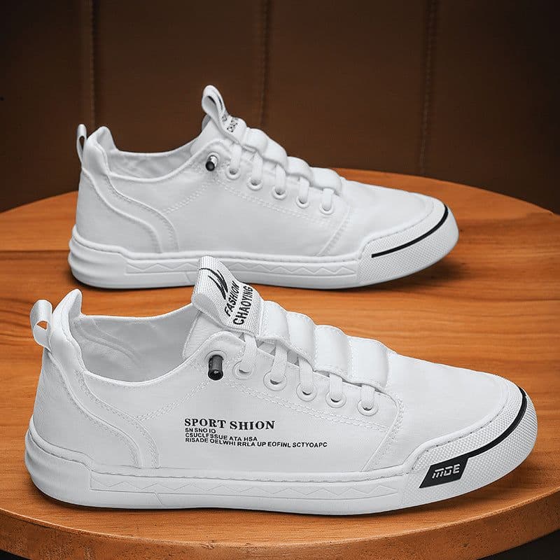 image-Men's Canvas Shoes Breathable Sneakers Sports Leisure Cloth Shoes