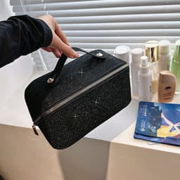 image-Korean Style Portable Cosmetic Bag Women's Large Capacity Waterproof Wash
