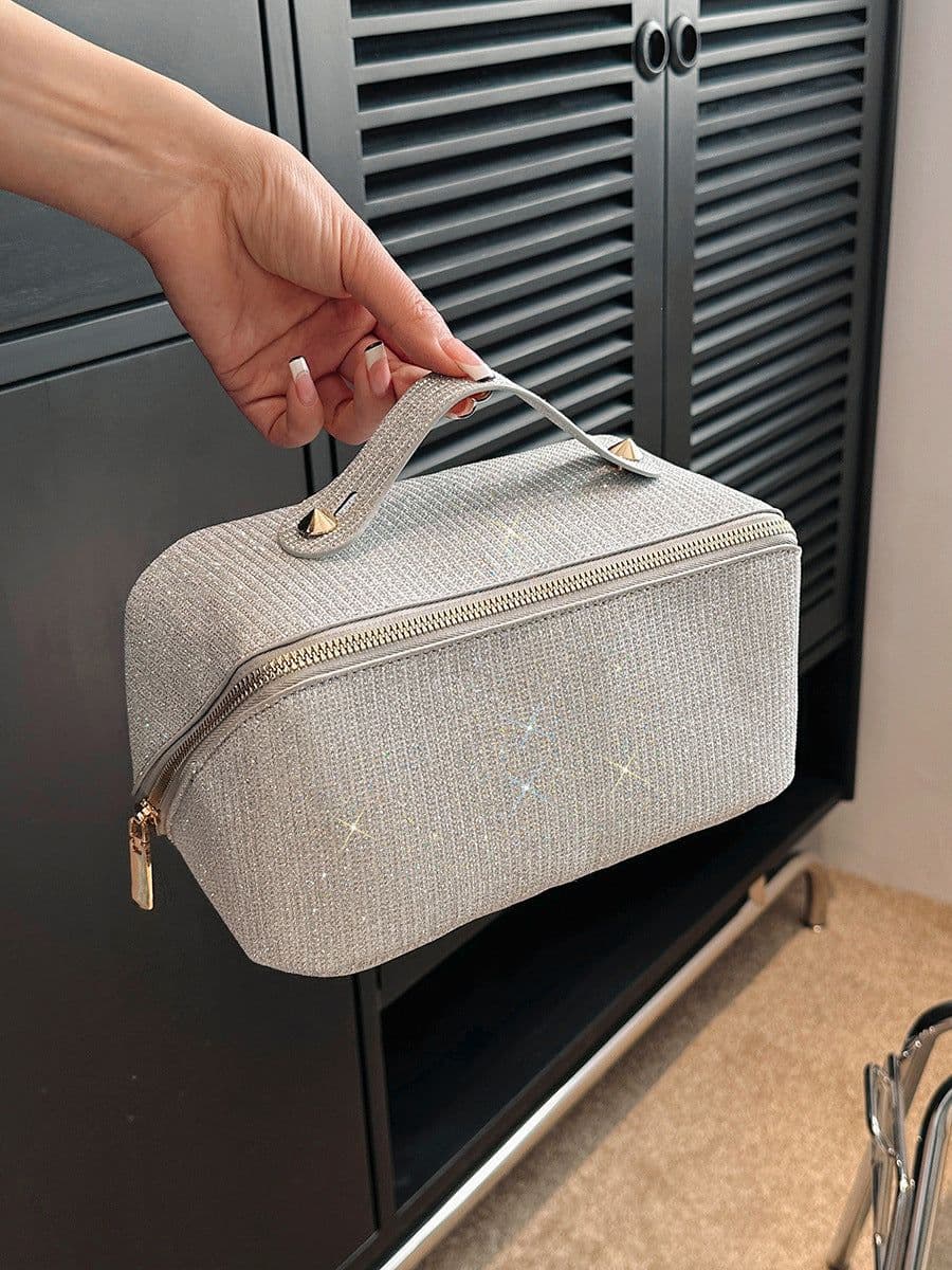 image-Korean Style Portable Cosmetic Bag Women's Large Capacity Waterproof Wash