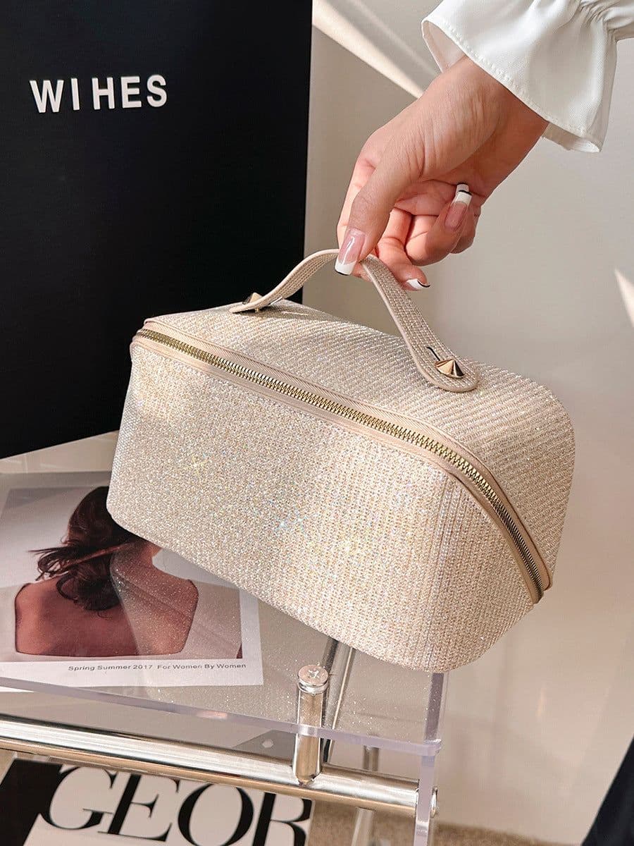 image-Korean Style Portable Cosmetic Bag Women's Large Capacity Waterproof Wash