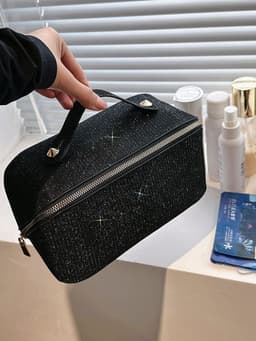 image-Korean Style Portable Cosmetic Bag Women's Large Capacity Waterproof Wash