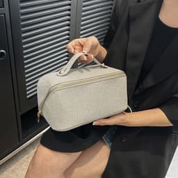 image-Korean Style Portable Cosmetic Bag Women's Large Capacity Waterproof Wash