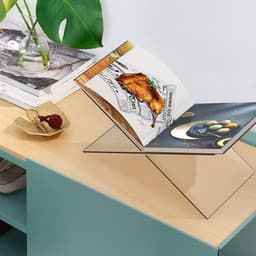 image-Book Reading Rack Acrylic Creative Desktop Book Album Magazine Display Shelf X Type