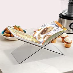 image-Book Reading Rack Acrylic Creative Desktop Book Album Magazine Display Shelf X Type