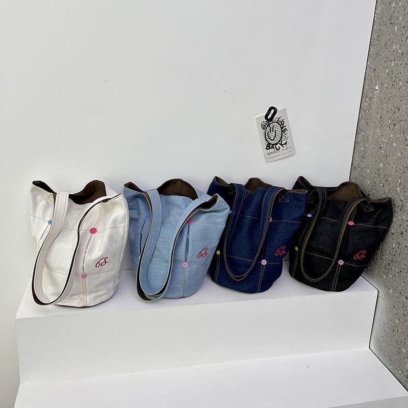 image-Women's Casual Fashion Large Capacity Denim Shoulder Bag