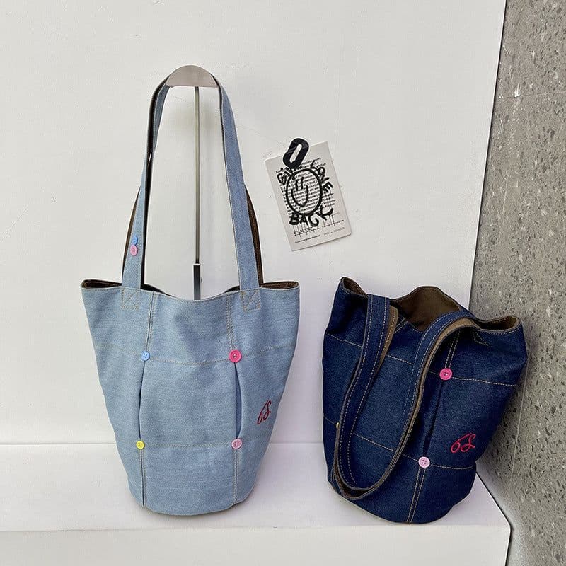 image-Women's Casual Fashion Large Capacity Denim Shoulder Bag