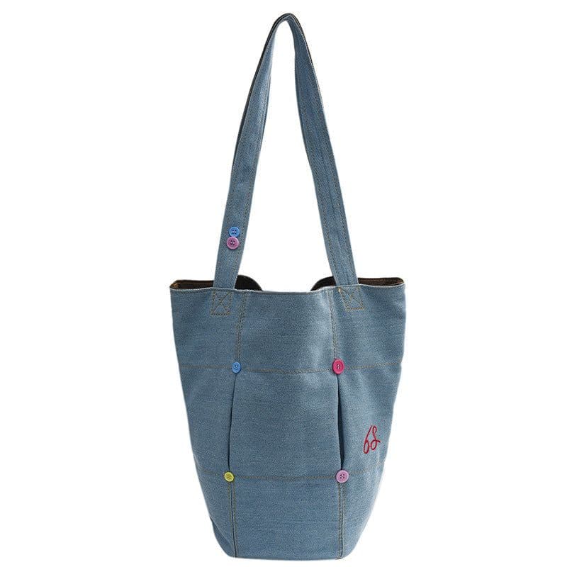 image-Women's Casual Fashion Large Capacity Denim Shoulder Bag