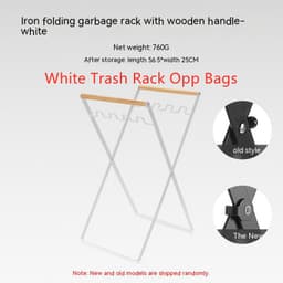 image-Outdoor Wooden Handle Wrought Iron Garbage Storage Hanger