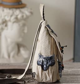image-Retro Style Artistic Crafts Woven Pouch Leisure And Convenient Dual-use Canvas Chest Bag Multi-zipper