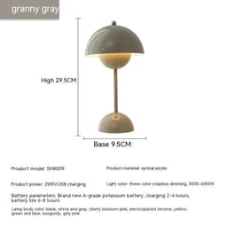 image-Mushroom Table Lamp Desk Lamp Touch Portable Lamp LED Rechargeable Night Light For Room Bedroom Home Decoration Gifts Table Lamp