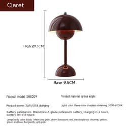 image-Mushroom Table Lamp Desk Lamp Touch Portable Lamp LED Rechargeable Night Light For Room Bedroom Home Decoration Gifts Table Lamp