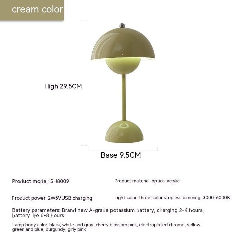 image-Mushroom Table Lamp Desk Lamp Touch Portable Lamp LED Rechargeable Night Light For Room Bedroom Home Decoration Gifts Table Lamp