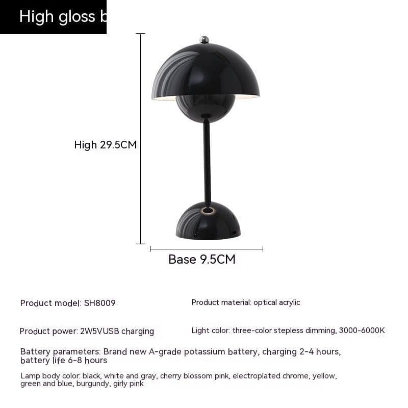 image-Mushroom Table Lamp Desk Lamp Touch Portable Lamp LED Rechargeable Night Light For Room Bedroom Home Decoration Gifts Table Lamp