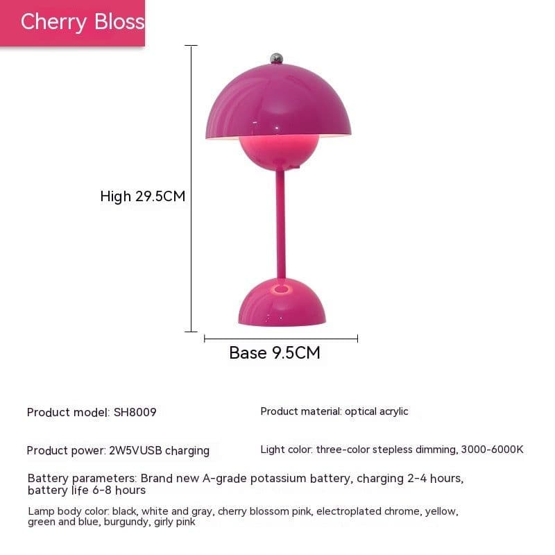 image-Mushroom Table Lamp Desk Lamp Touch Portable Lamp LED Rechargeable Night Light For Room Bedroom Home Decoration Gifts Table Lamp