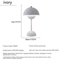 image-Mushroom Table Lamp Desk Lamp Touch Portable Lamp LED Rechargeable Night Light For Room Bedroom Home Decoration Gifts Table Lamp