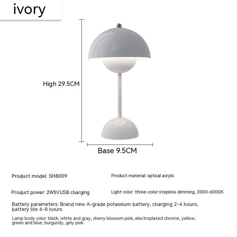 image-Mushroom Table Lamp Desk Lamp Touch Portable Lamp LED Rechargeable Night Light For Room Bedroom Home Decoration Gifts Table Lamp