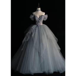 image-Female Texture Host Gift Tulle Tutu French Banquet Princess Dress