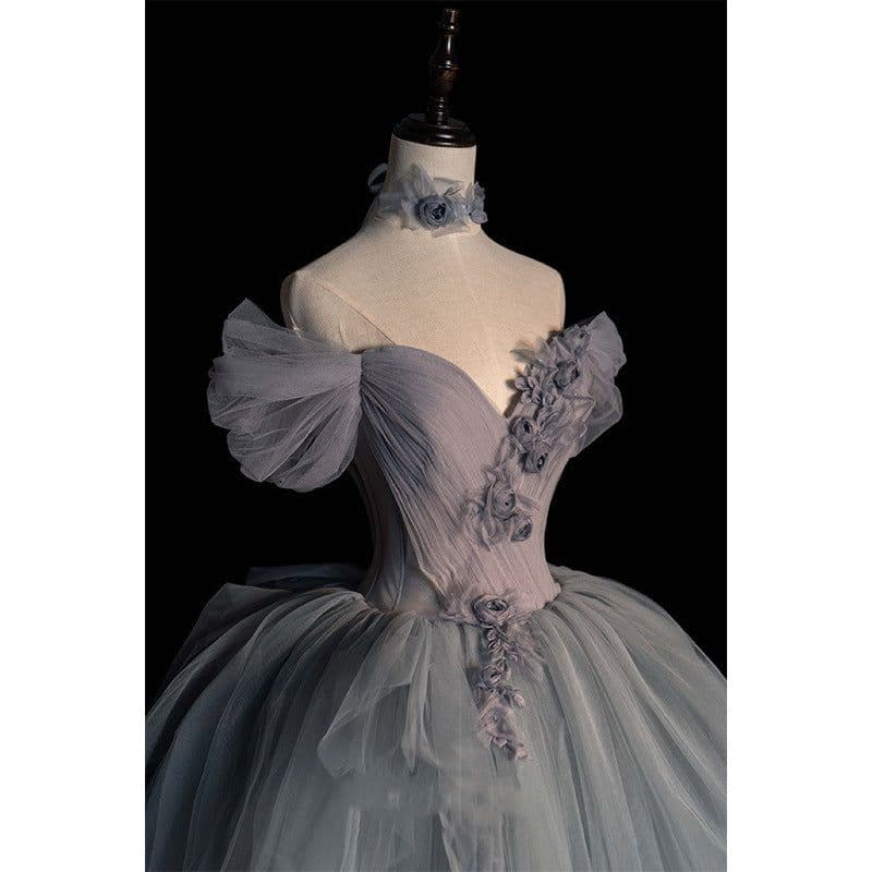 image-Female Texture Host Gift Tulle Tutu French Banquet Princess Dress