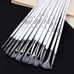 image-Full Set Nylon Hair Brush Watercolor Acrylic Painting Brush 12 PCs Suit Art Supplies