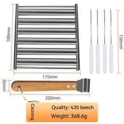 image-Hot Dog Rack Removable Stainless Steel Roasted Sausage Doll Rack Rolling Barbecue