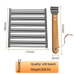image-Hot Dog Rack Removable Stainless Steel Roasted Sausage Doll Rack Rolling Barbecue