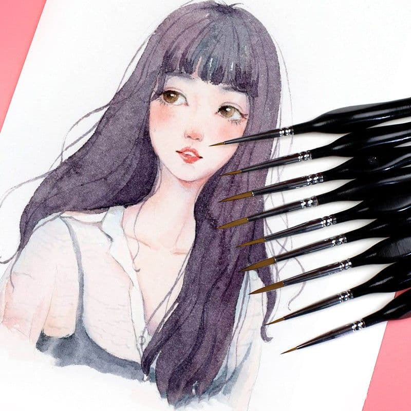 image-Watercolor Acrylic Digital Oil Painting Triangle Black Pole Hook Pen Set