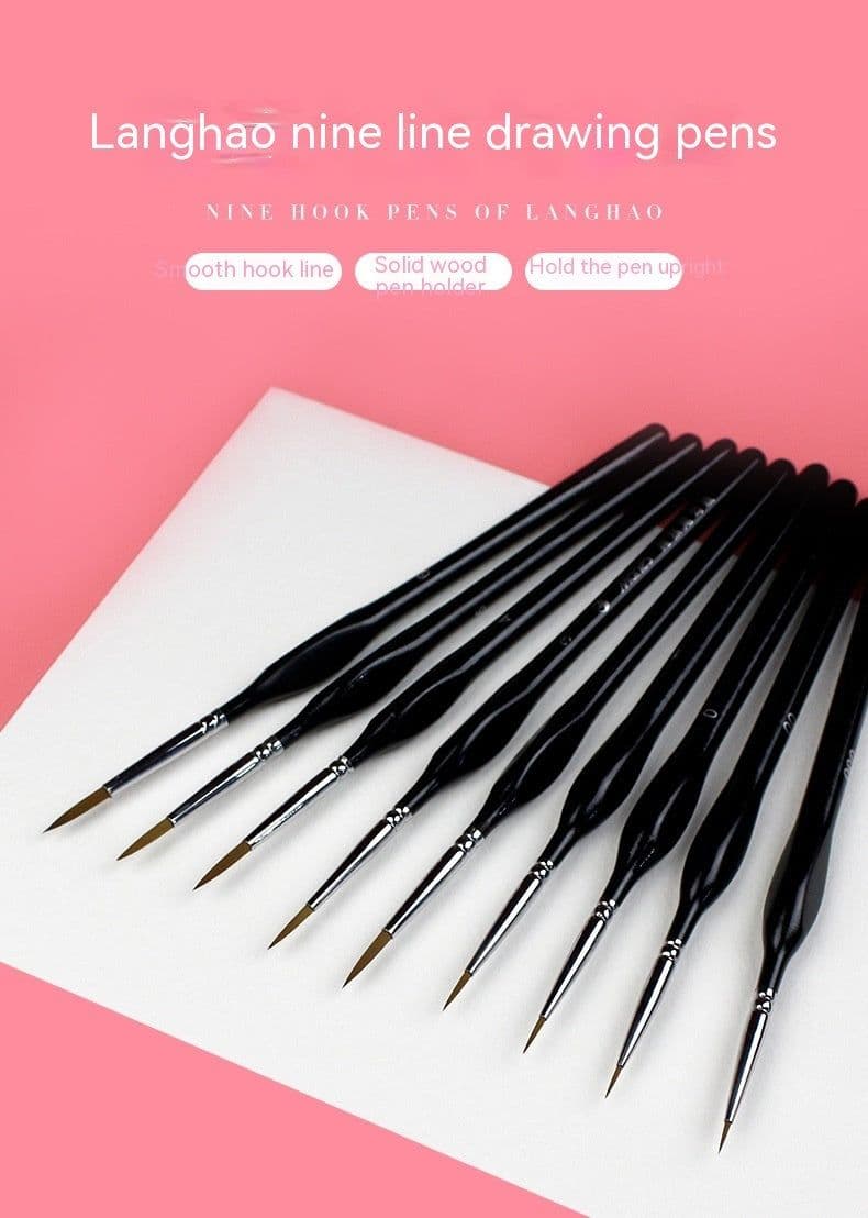 image-Watercolor Acrylic Digital Oil Painting Triangle Black Pole Hook Pen Set