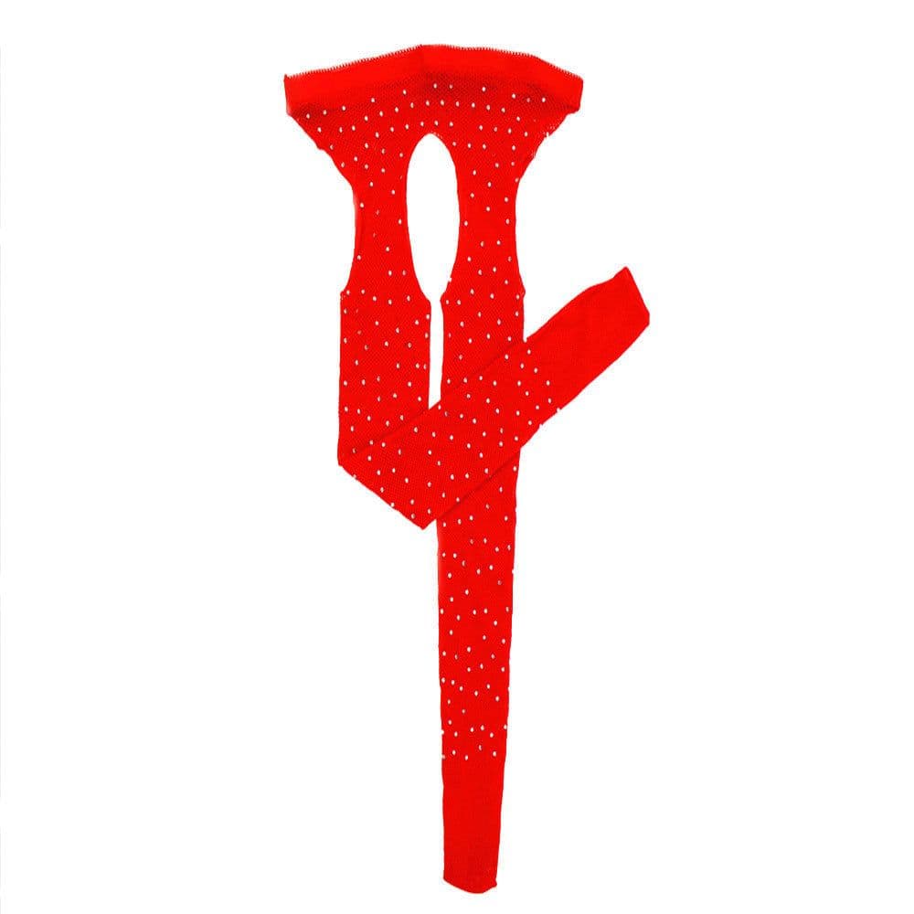 image-Rhinestone Quartz Four Sides Carved Empty Fishnet Stockings Crotch Free
