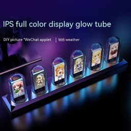 image-Magic Flavor Premium RGB Aluminum Alloy Simulation Nixie Tube Clock IPS Computer Desktop Decoration Destiny Stone Door Punk