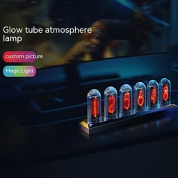 image-Magic Flavor Premium RGB Aluminum Alloy Simulation Nixie Tube Clock IPS Computer Desktop Decoration Destiny Stone Door Punk