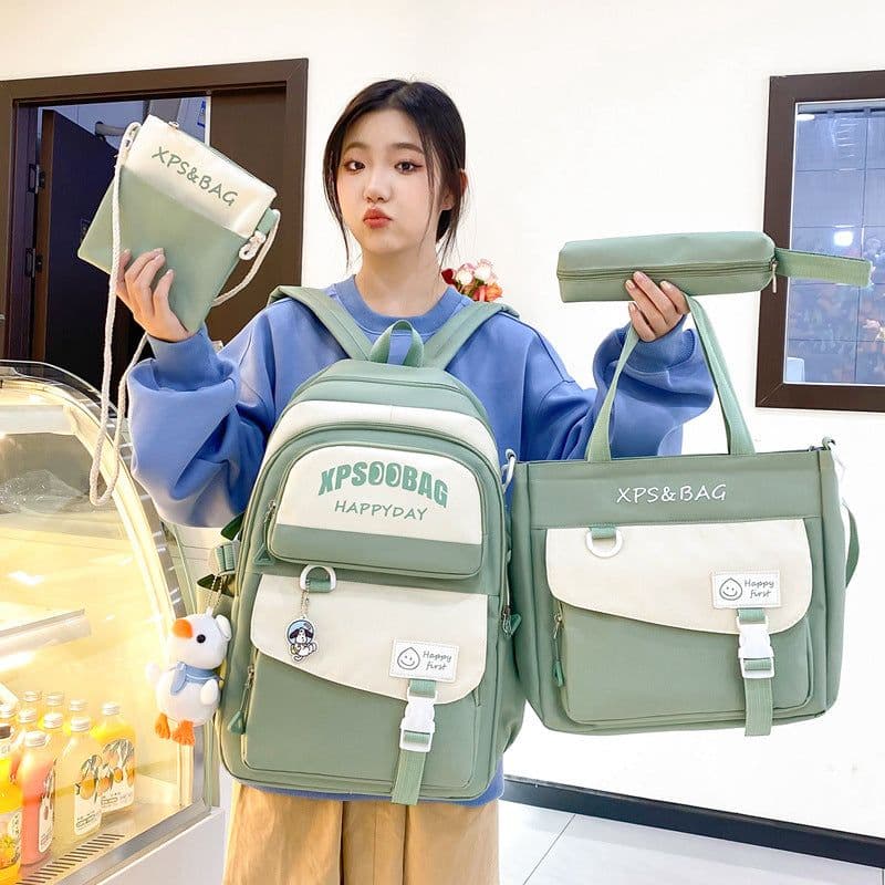 image-Four-piece Ins Schoolbag For Junior And Senior High Schools